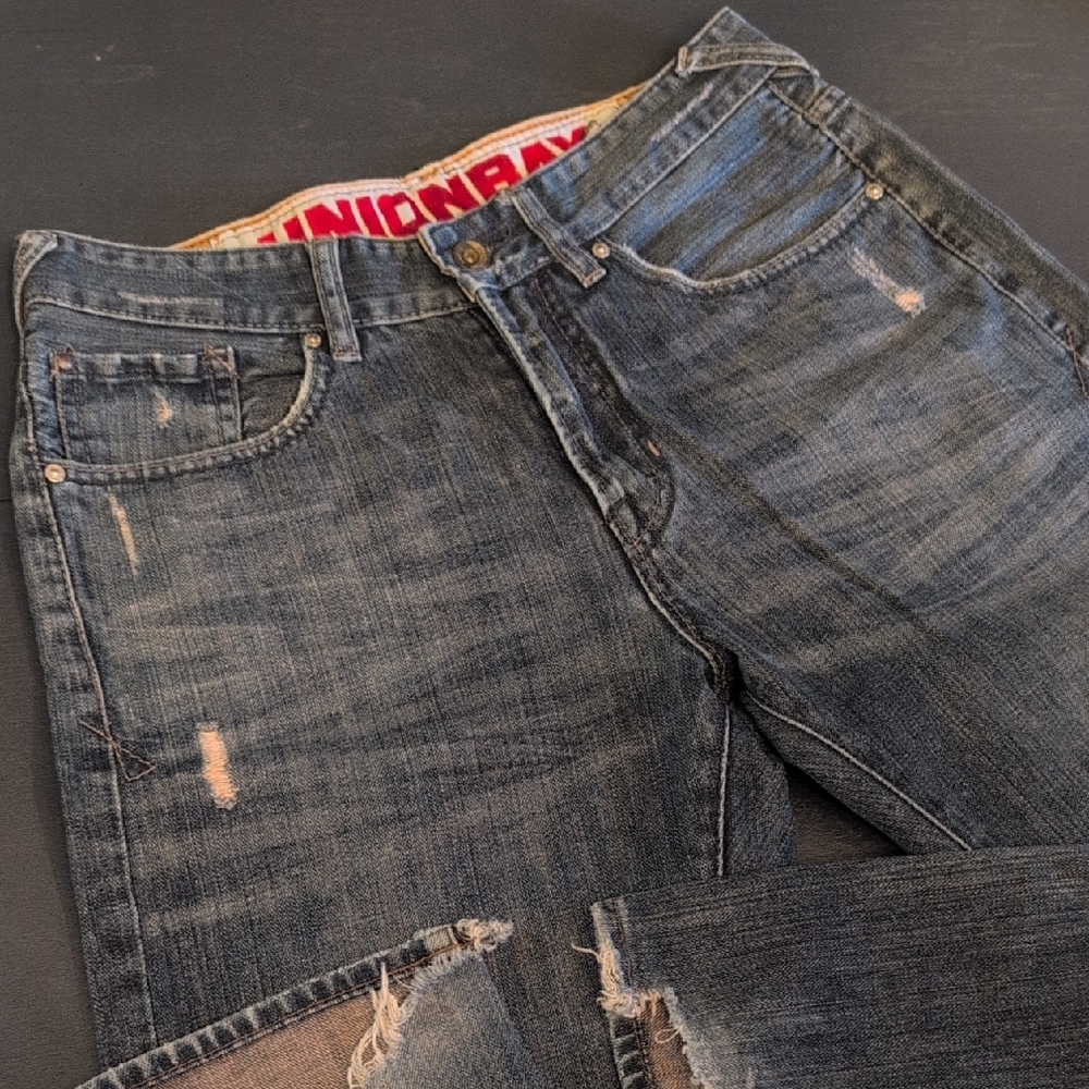 UNIONBAY Dark Wash Distressed Jeans